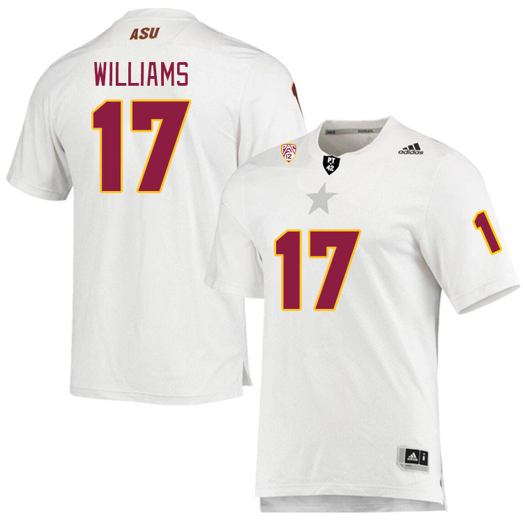 Men #17 Ashley Williams Arizona State Sun Devils College Football Jerseys Stitched Sale-White - Click Image to Close